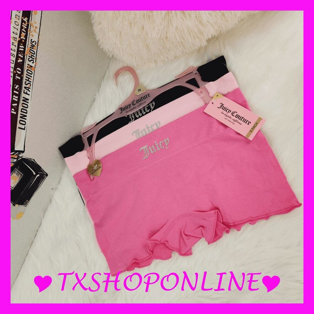 💗👙{Juicy Couture} 3 pack bling logo boy short panties 👙💗
